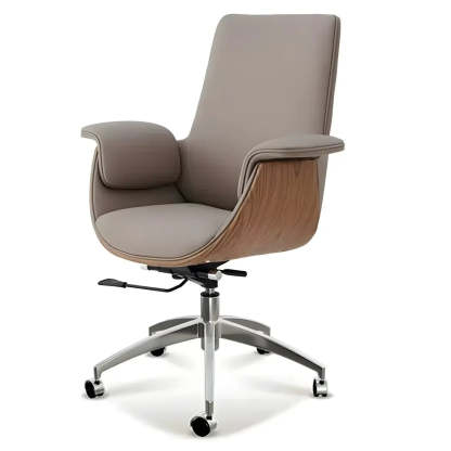 Ergonomic Full-Back Adjustable Swivel Office Chair — Black / Faux Leather