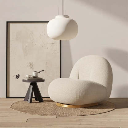 Ergonomic White Sherpa Swivel Side Chair — Green / Sherpa