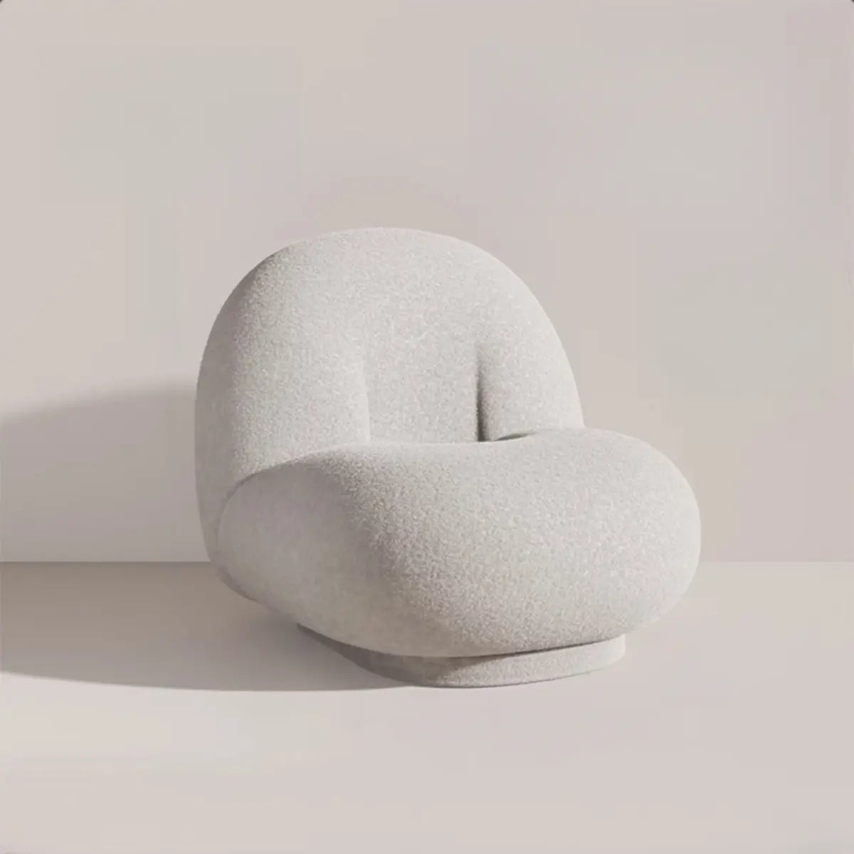 Ergonomic White Sherpa Swivel Side Chair — Pink / Sherpa