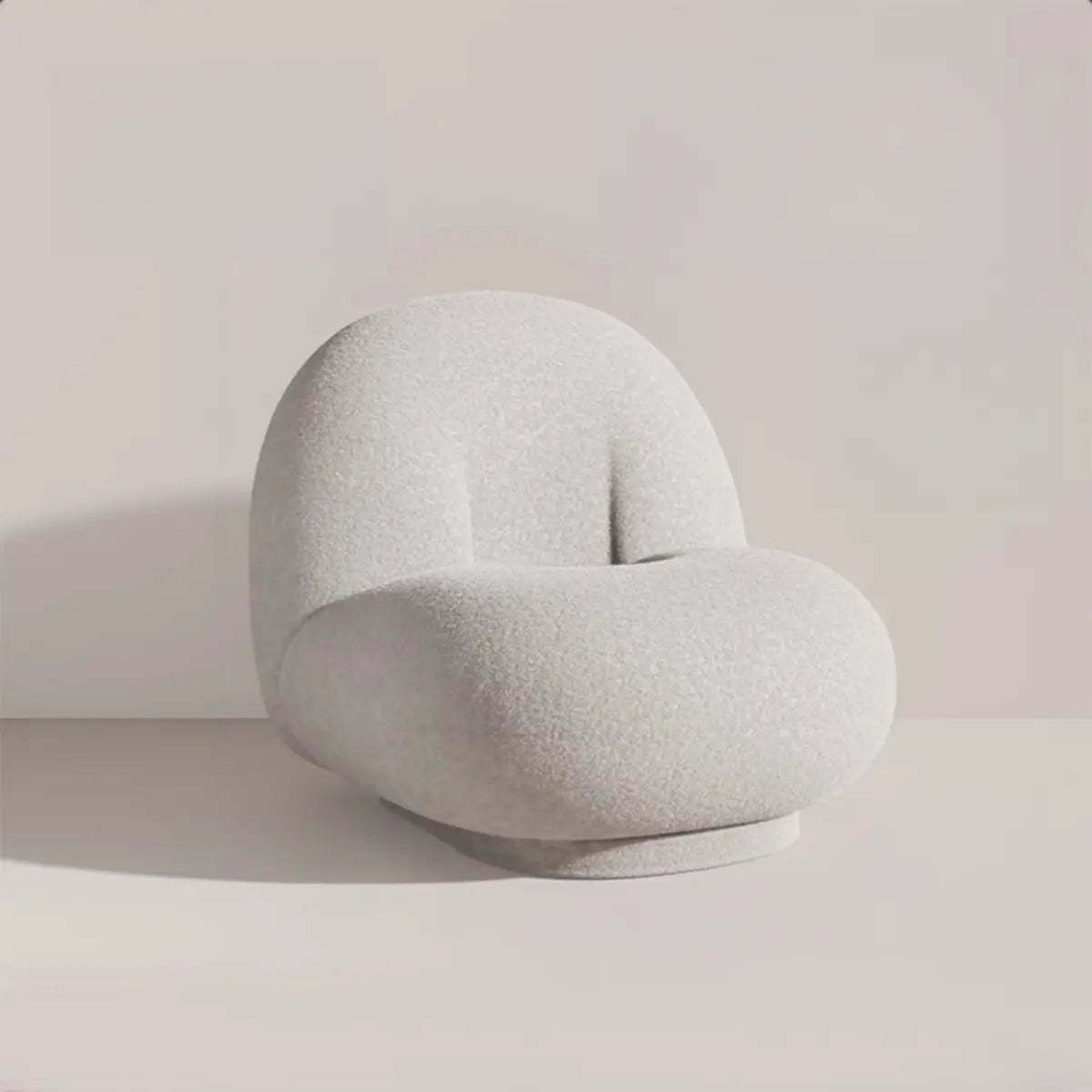 Ergonomic White Sherpa Swivel Side Chair — Pink / Sherpa