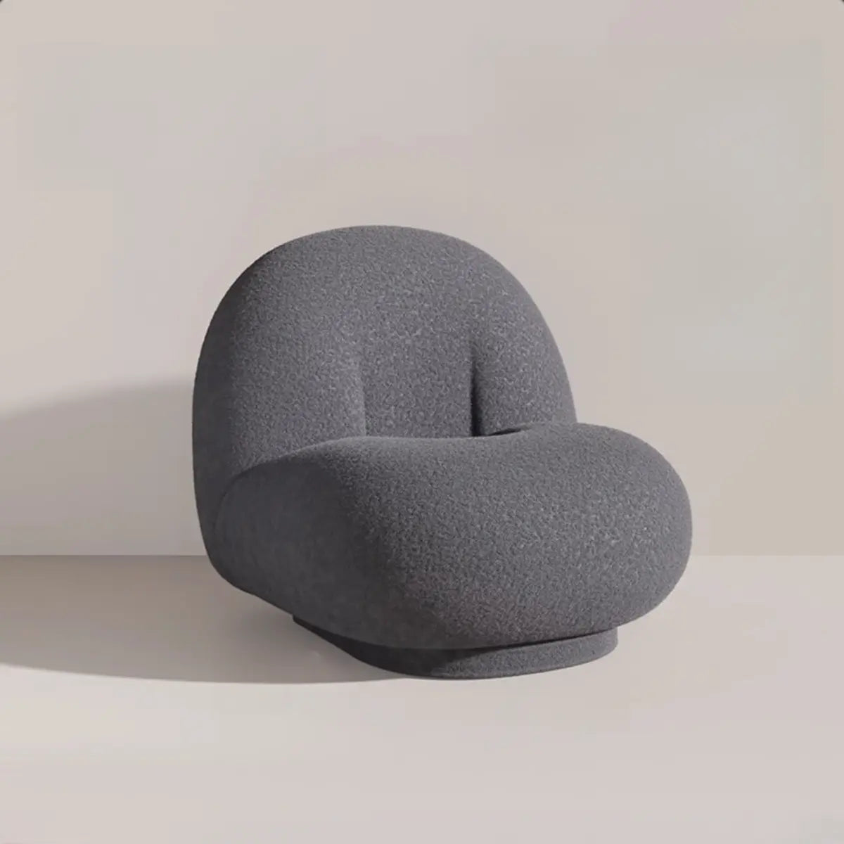 Ergonomic White Sherpa Swivel Side Chair — Yellow / Sherpa