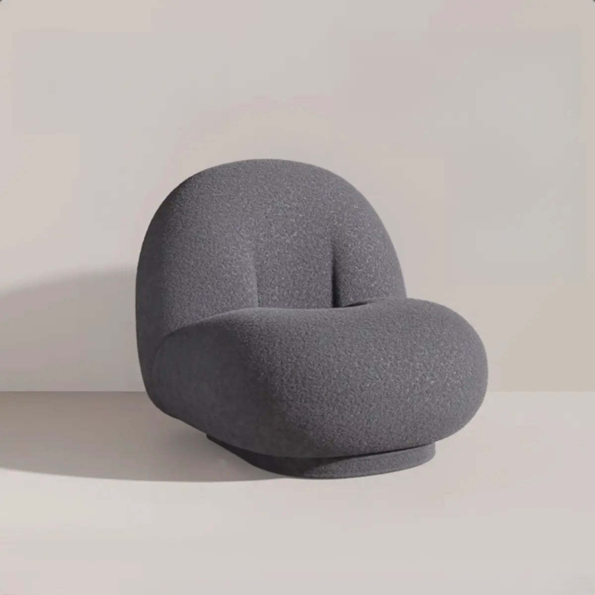 Ergonomic White Sherpa Swivel Side Chair — Yellow / Sherpa