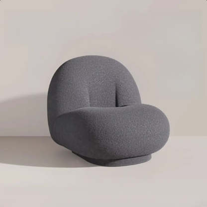 Ergonomic White Sherpa Swivel Side Chair — Yellow / Sherpa