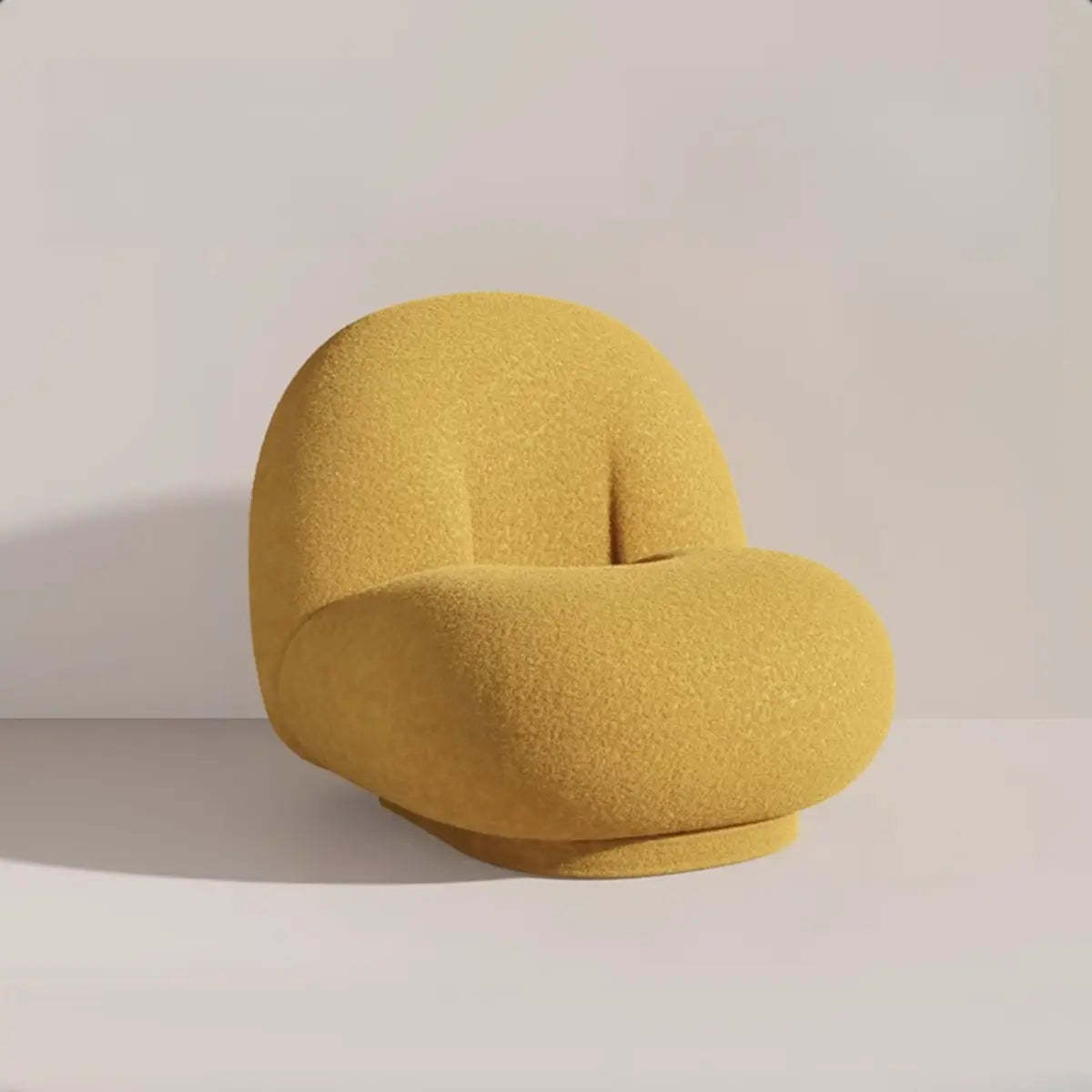 Yellow leather sherpa accent chairs - modern