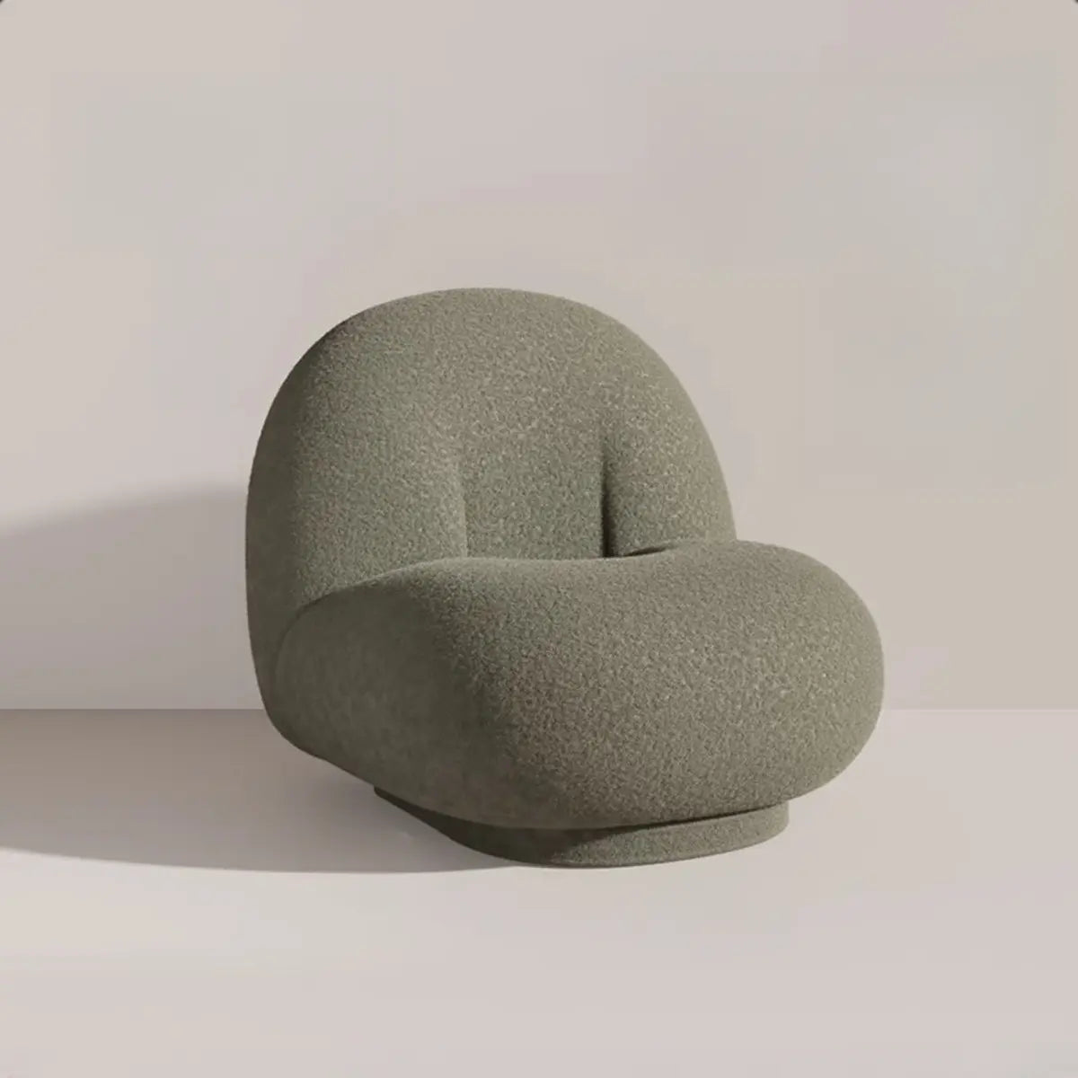 Ergonomic White Sherpa Swivel Side Chair