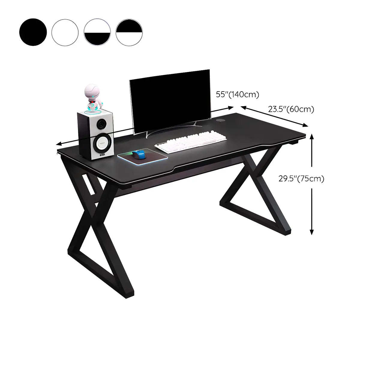 Ergonomic Wood Free-Form Sled Double Computer Desk
