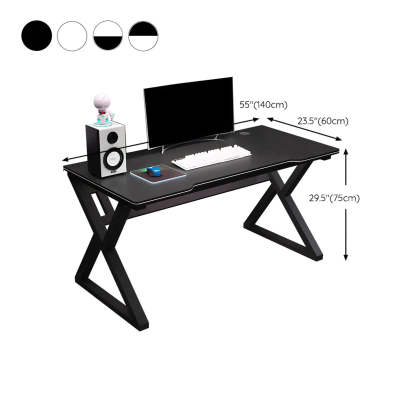 Ergonomic Wood Free-Form Sled Double Computer Desk