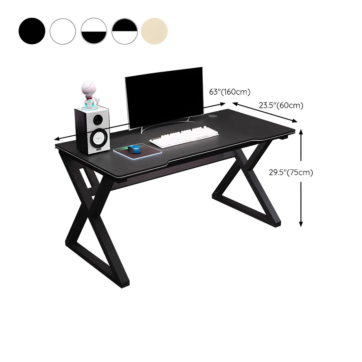 Ergonomic Wood Free-Form Sled Double Computer Desk