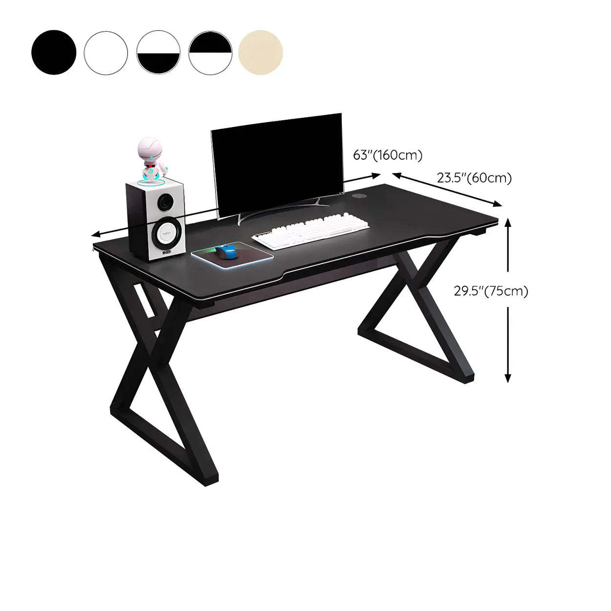 Ergonomic Wood Free-Form Sled Double Computer Desk