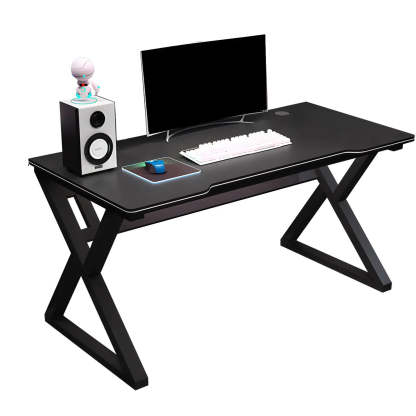 Ergonomic Wood Free-Form Sled Double Computer Desk — White / Table Only