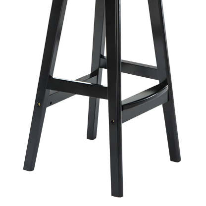 Espresso Wood Leather Backrest Bar Stool — White / Brown / 4 Piece Set