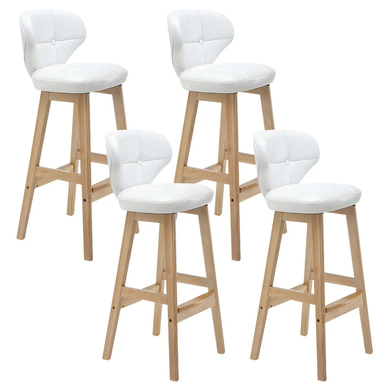 Espresso Wood Leather Backrest Bar Stool — Red / Black / 1 Piece