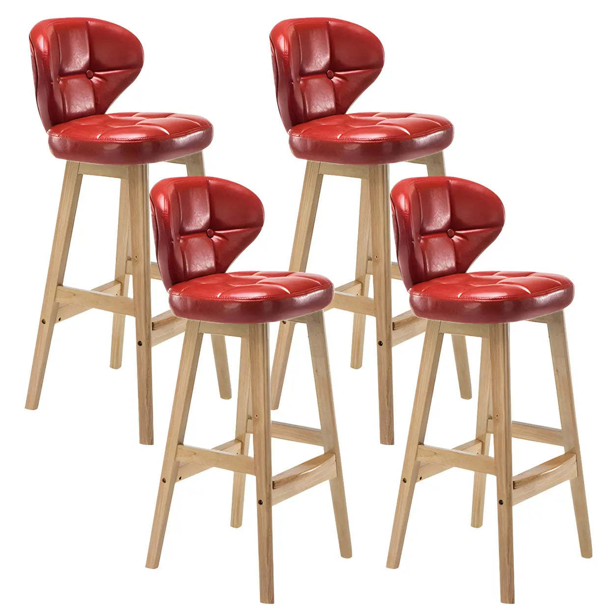 Espresso Wood Leather Backrest Bar Stool — Brown / Black / 1 Piece