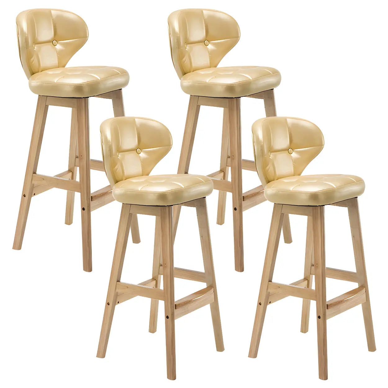 Espresso Wood Leather Backrest Bar Stool