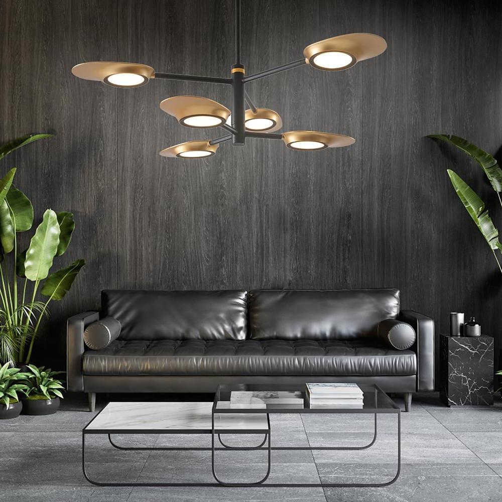 Modern Adjustable Metal Living Room Chandelier