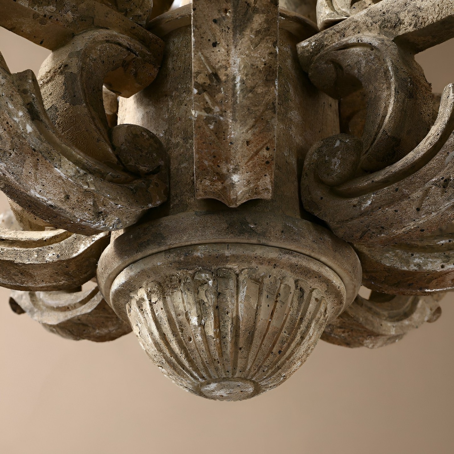 European Rustic Solid Wood 8-Light Chandelier