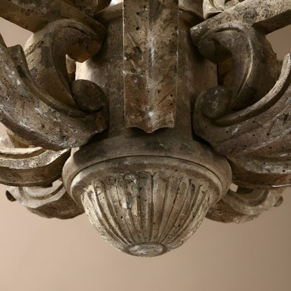 European Rustic Solid Wood 8-Light Chandelier