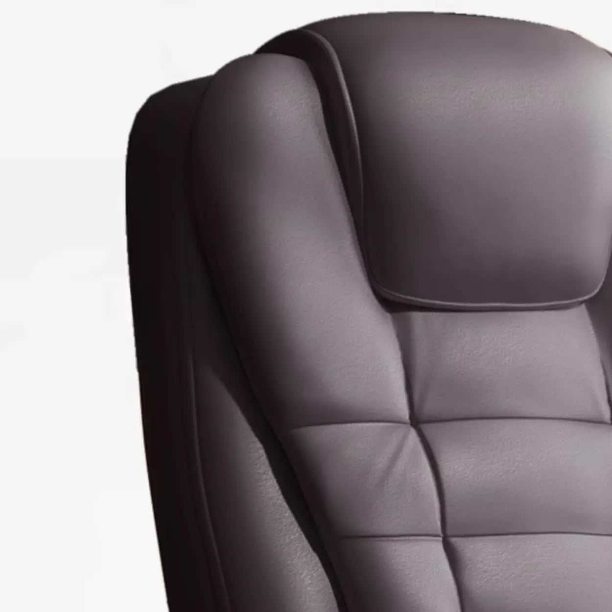 Executive Leather High-Back Office Chair — Brown / With Footrest