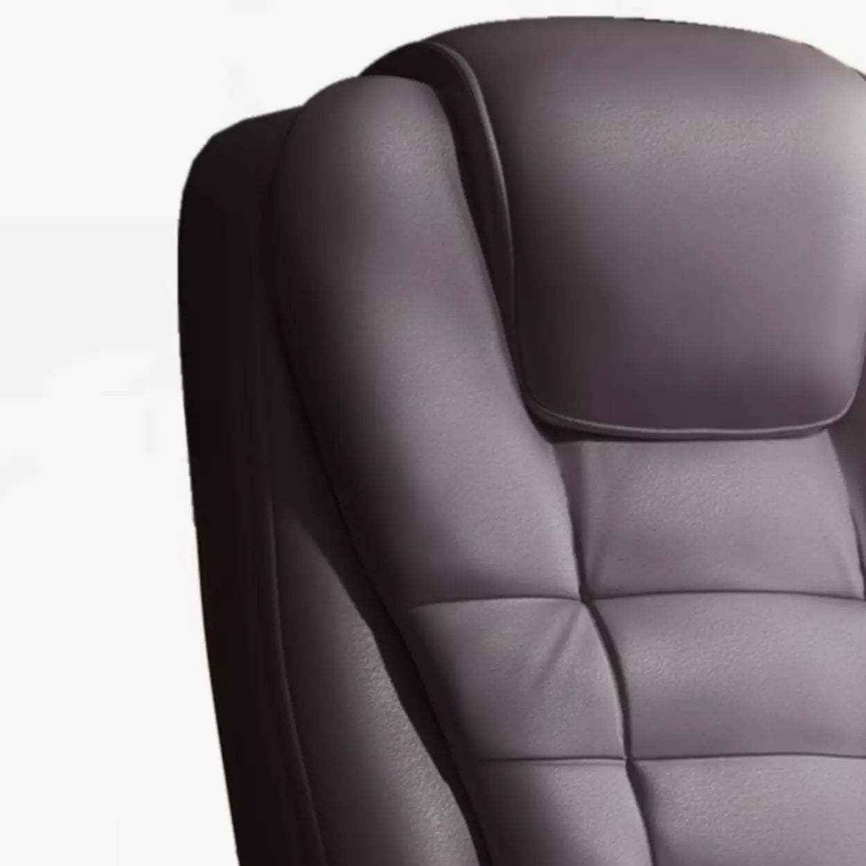 Executive Leather High-Back Office Chair — Brown / With Footrest