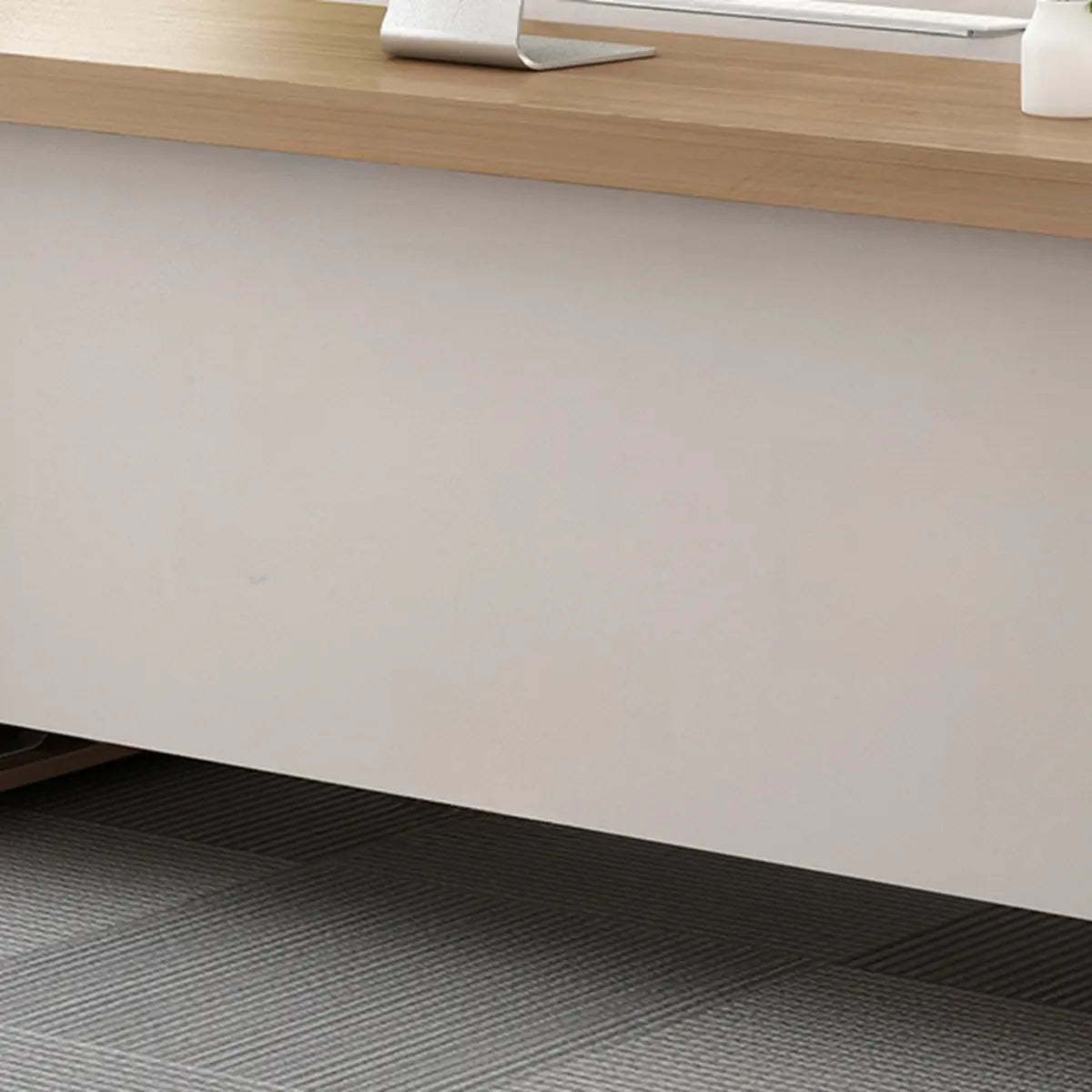 Executive Natural Wood Rectangle Storage Desk