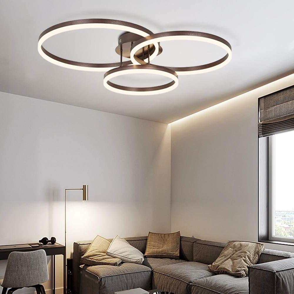 Modern 3 Circle Gold Flush Mount Light Ceiling Light 3 Lights-Lighom