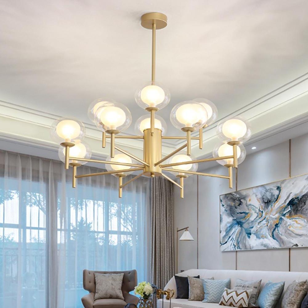Nordic Sputnik Metal Glass Chandelier 12 Bulbs