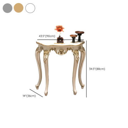 Curved Leg Half-Circle White Wood Console Table