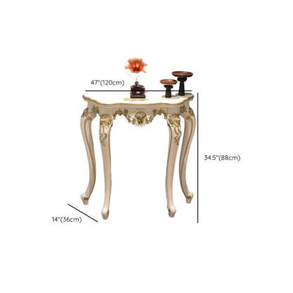 Curved Leg Half-Circle White Wood Console Table