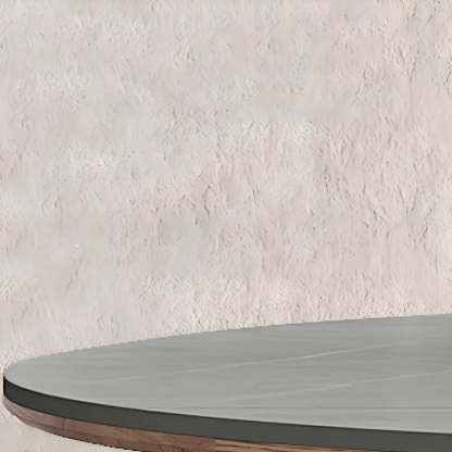 Extendable Modern Round Stone Ash Wood Dining Table — Gray / Table Only
