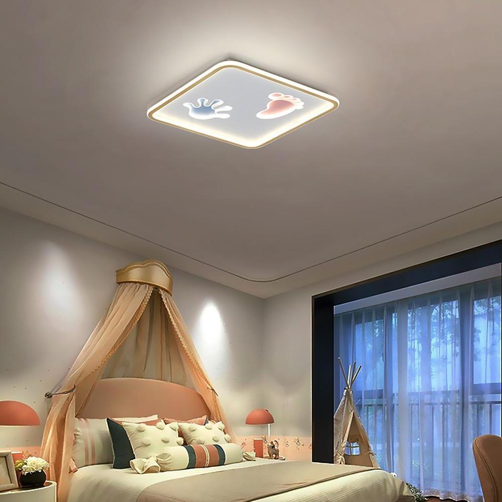 Lighom foot hand synthetic flush mount lighting for office — Warm White (3000K) / Square
