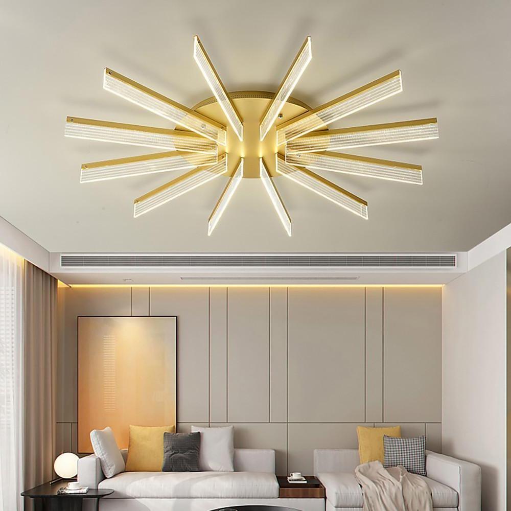 12-Light Circular Linear LED Nordic Flush Mount
