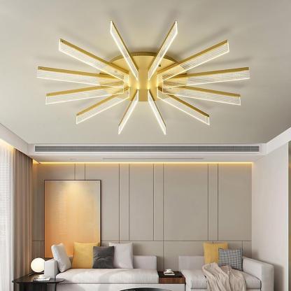 12 Lights Circular Linear Design LED Nordic Flush Mount Ceiling Lights-Lighom