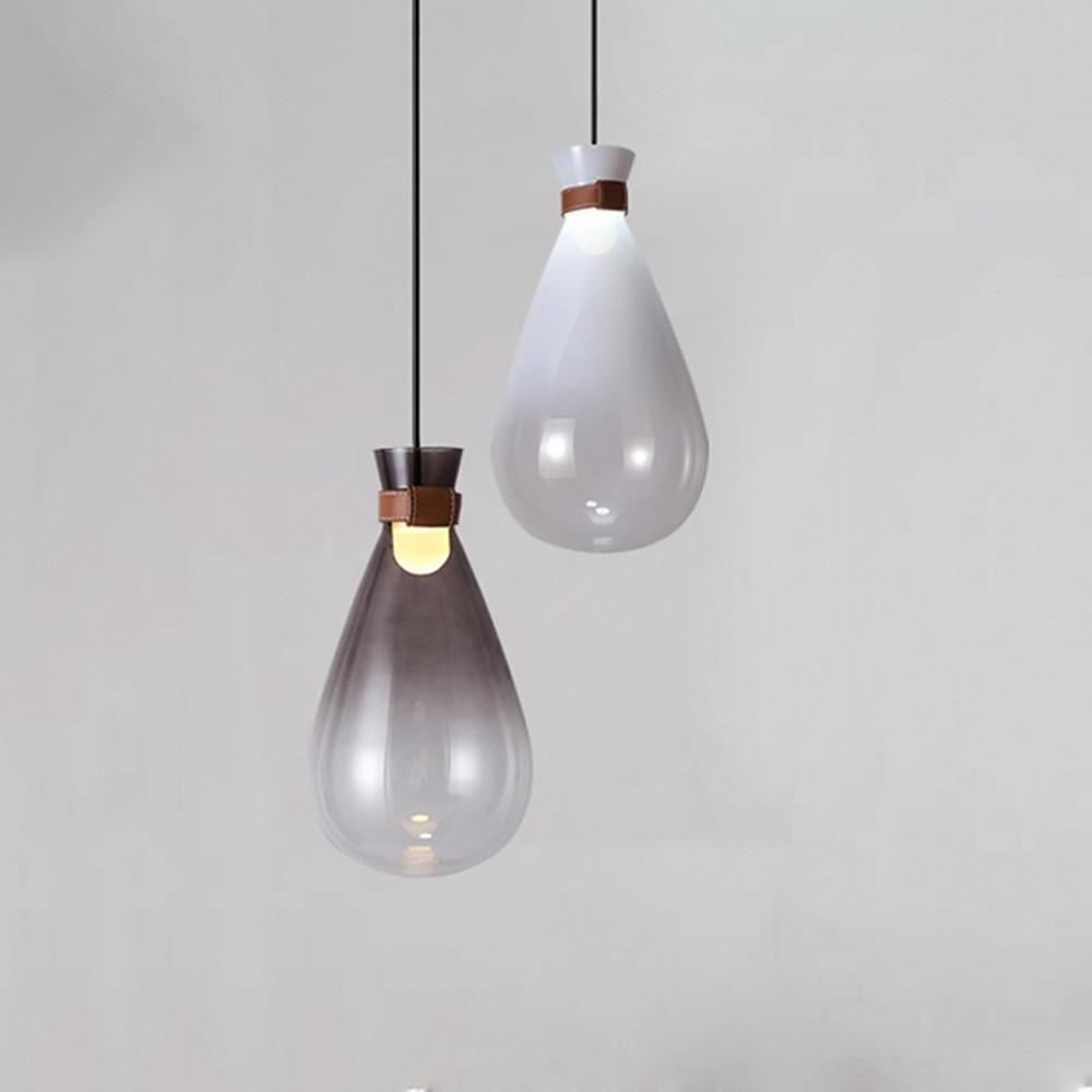Industrial Teardrop Pendant Light Vintage Glass Metal LED Ceiling Light-Lighom