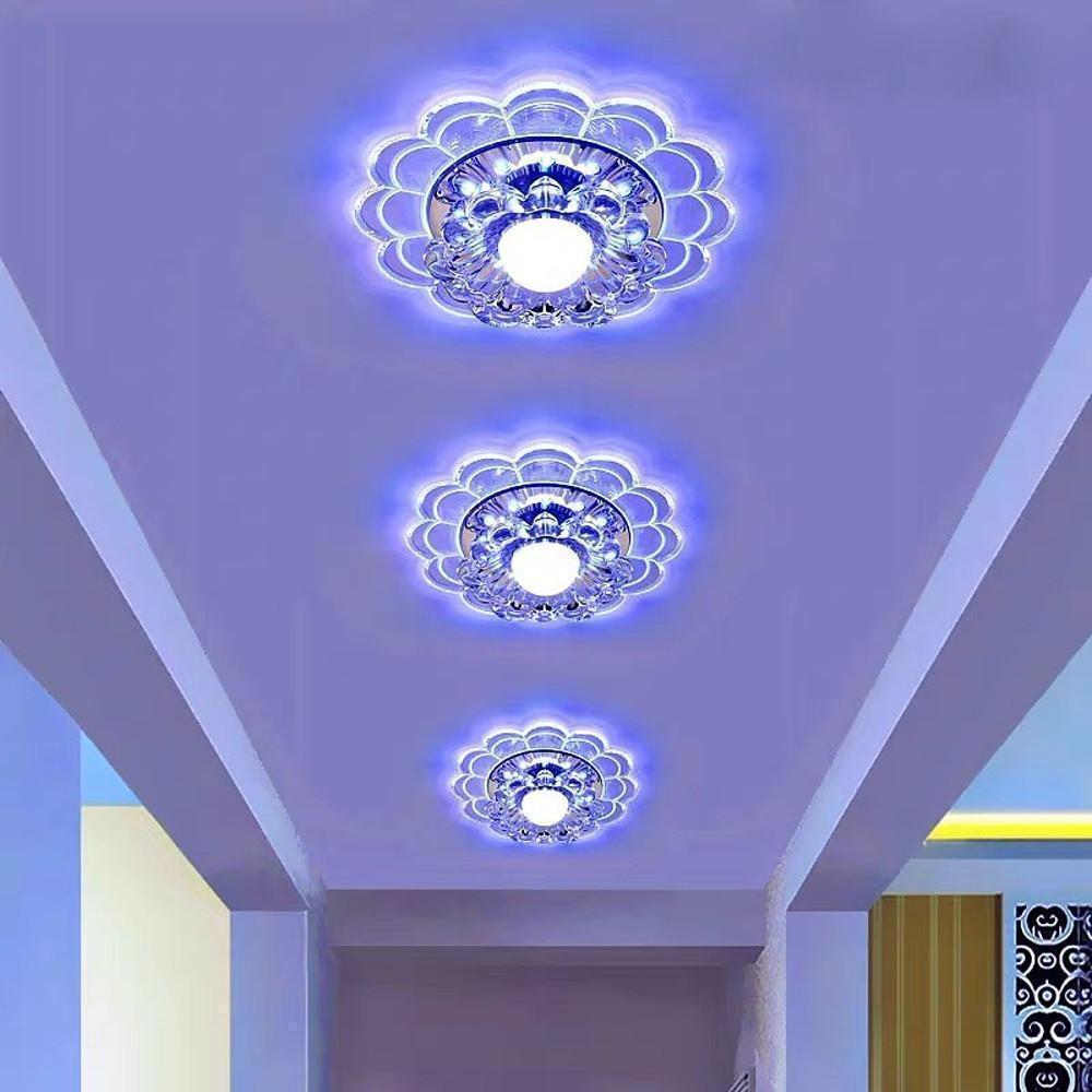 Flower Effect Entryway Lighting Crystal Metal LED Flush Mount Ceiling Light for Baby Kids-Lighom