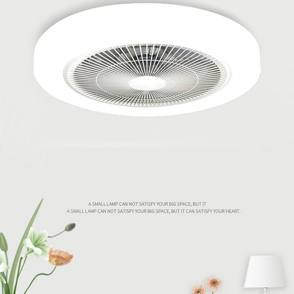 Rounded Linear Flush Mount Bladeless Ceiling Fans with Lights LED Living Room Ceiling Lights-Lighom
