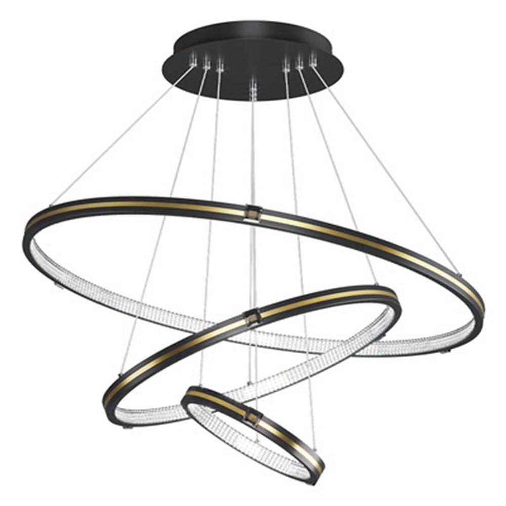 Stylish Three-Ring LED Chandelier