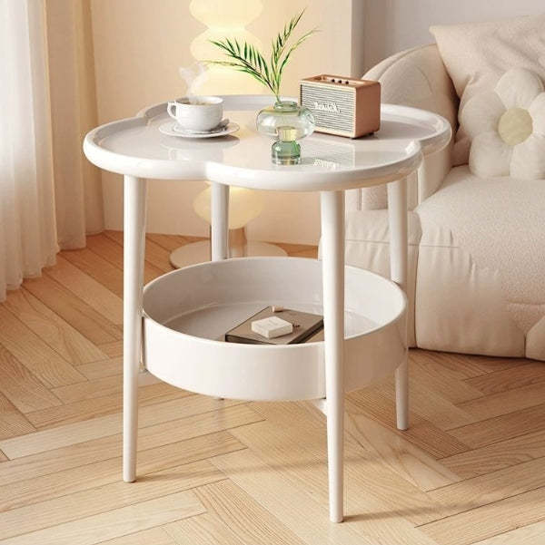 Lighom minimalist 2-tier petal steel end & side tables