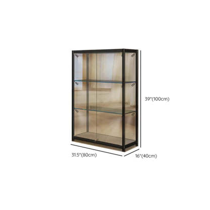 Black Glass Adjustable Display Cabinet