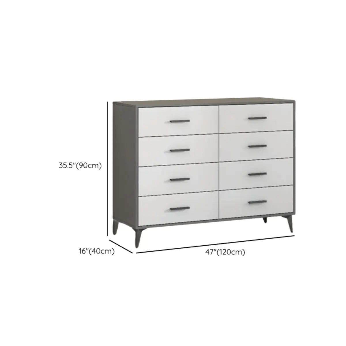 Gray Wood Horizontal Multi-Tier Dresser