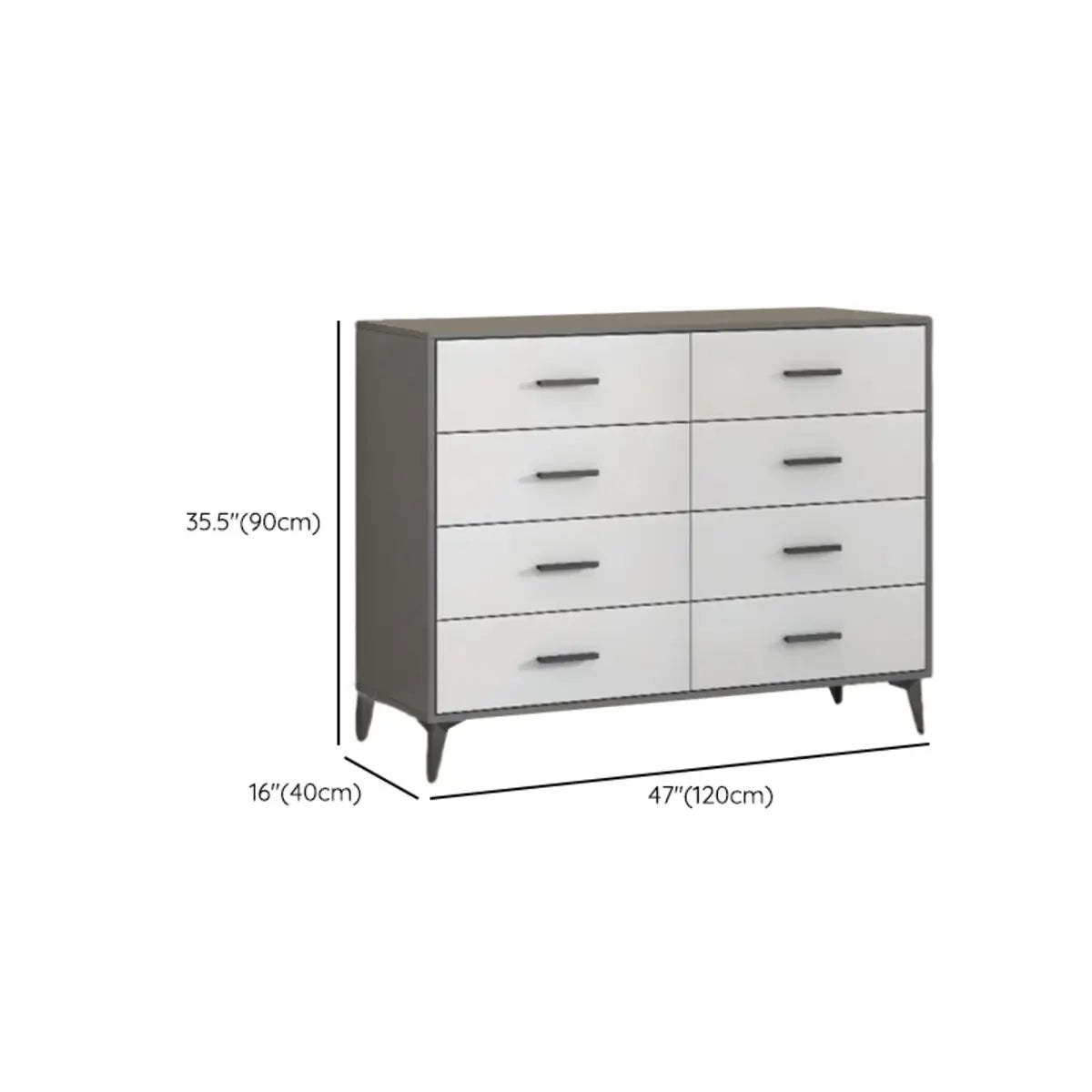 Gray Wood Horizontal Multi-Tier Dresser