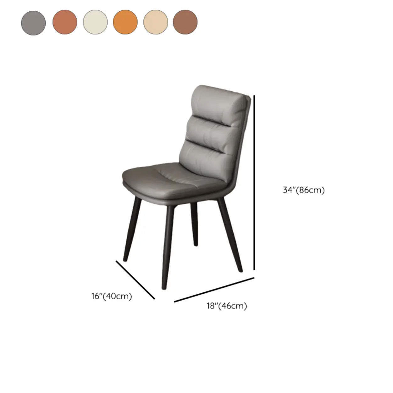 Faux Leather Strip-Back Upholstered Dining Chair