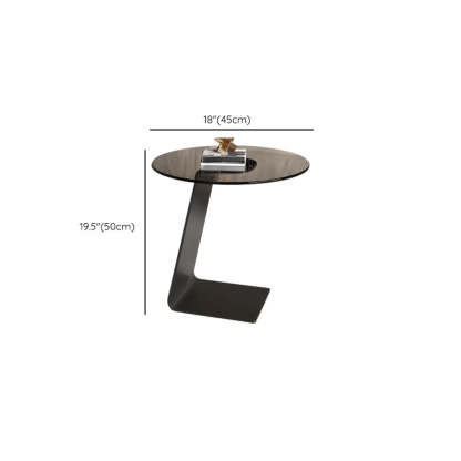 Round Black C-Shape Marble Chairside Table — Rock Beam / Pandora