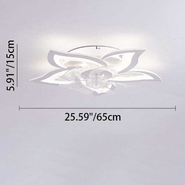 Contemporary Aluminum Fan Flush Mount — A - White / Infinitely Dimmable / 220V-240V For UK/AU