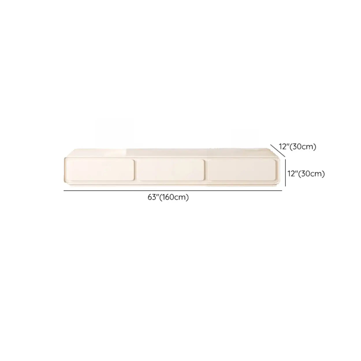 Simple White Wood Rectangular TV Stand with Drawers