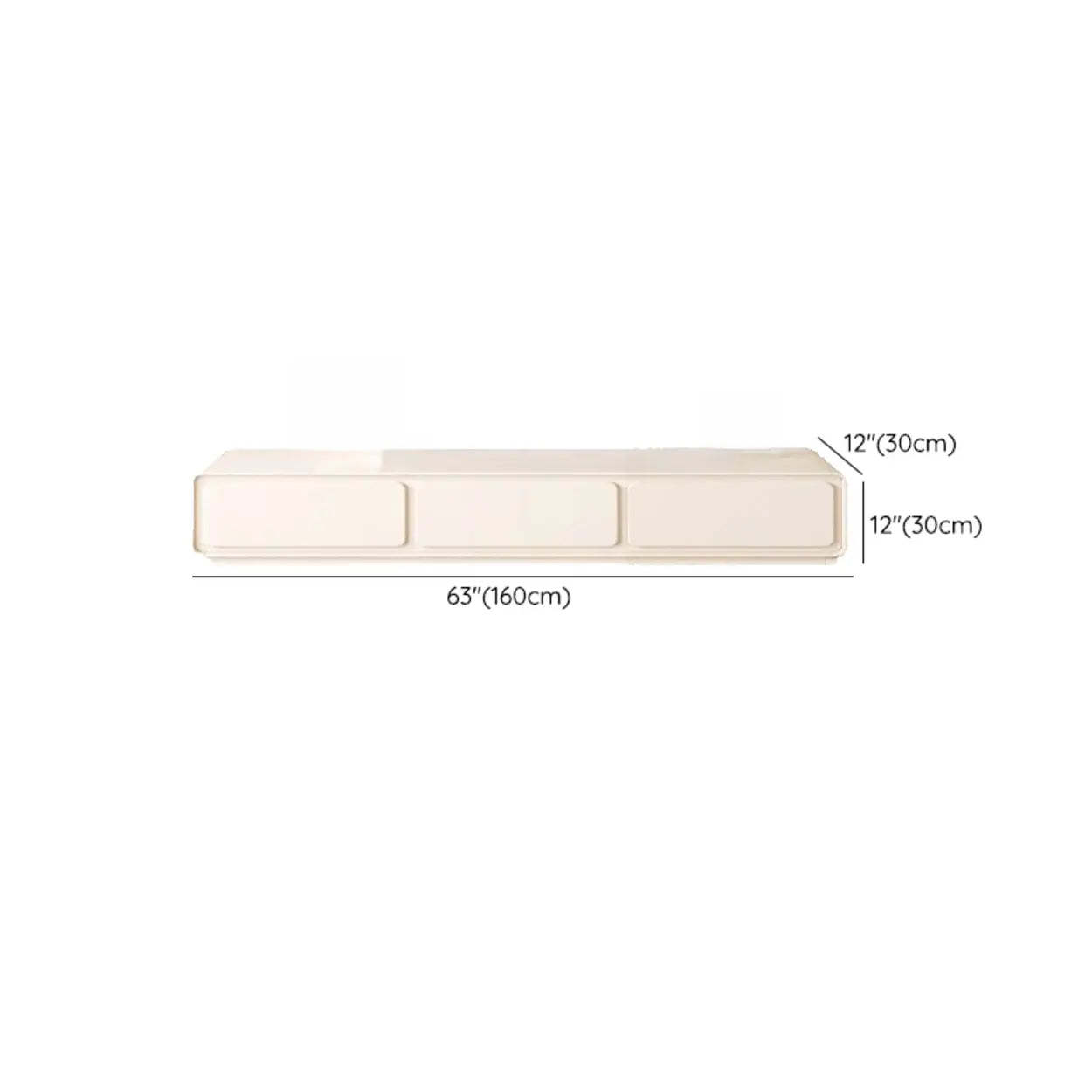 Simple White Wood Rectangular TV Stand with Drawers