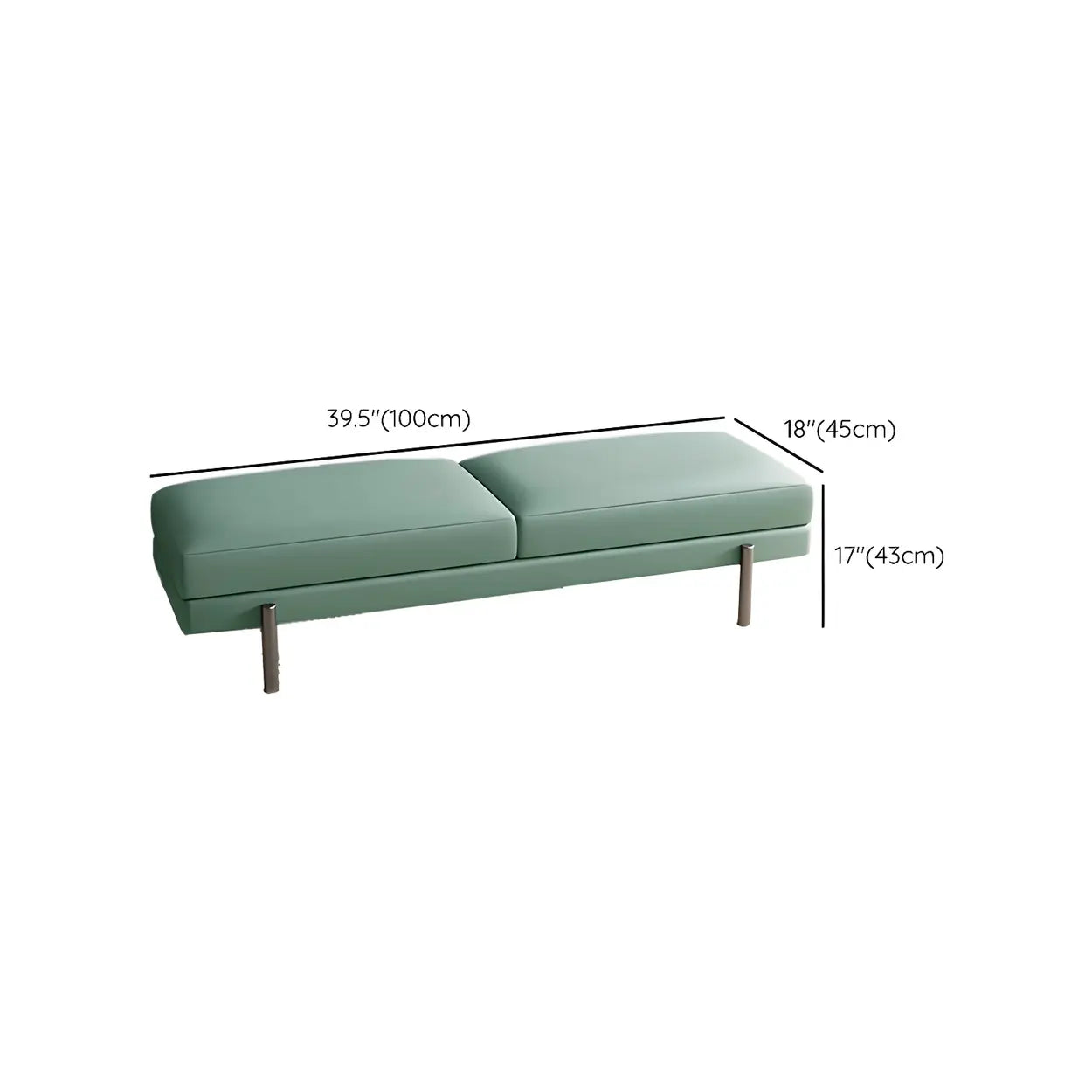 Orange Upholstered Short Bedroom Bench