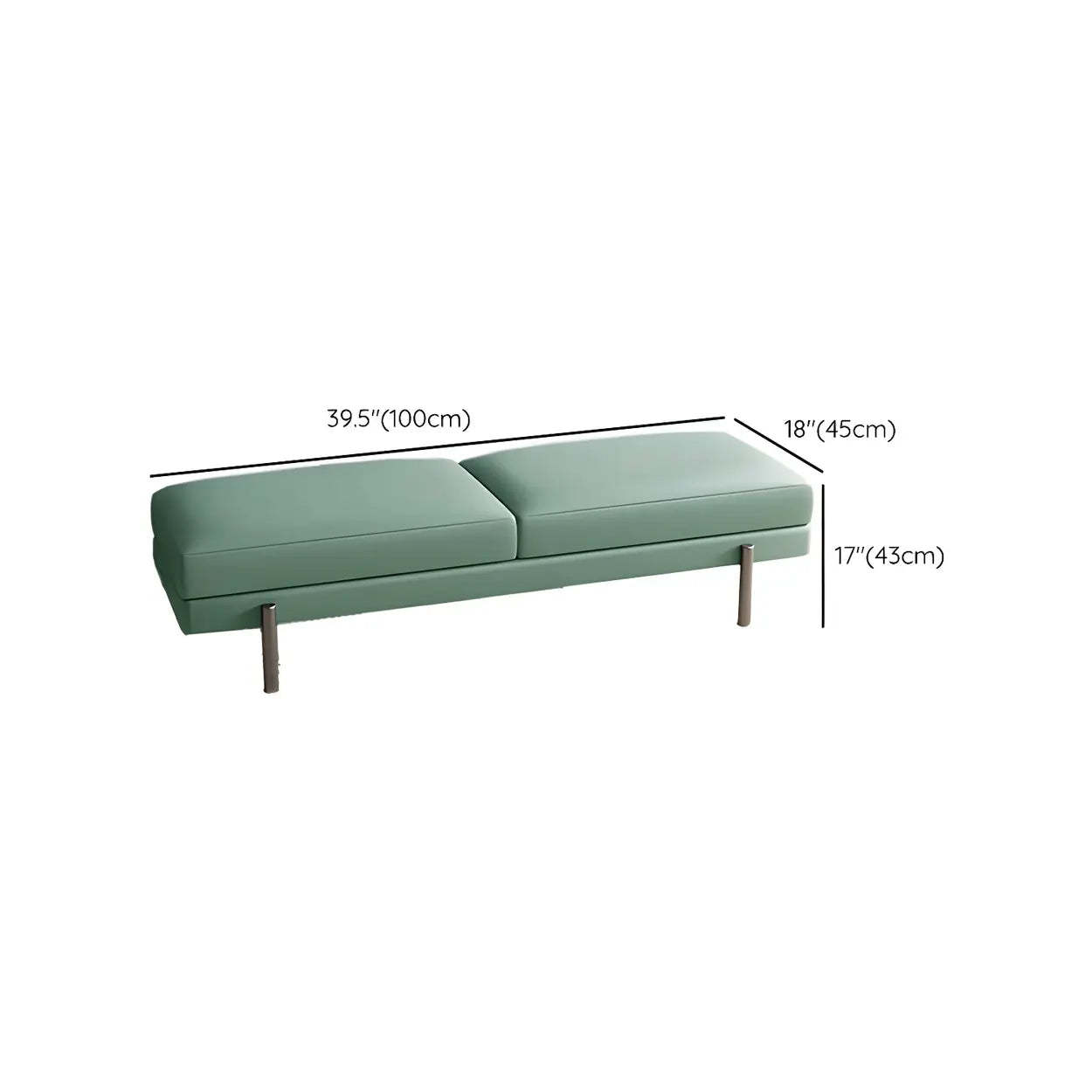 Orange Upholstered Short Bedroom Bench