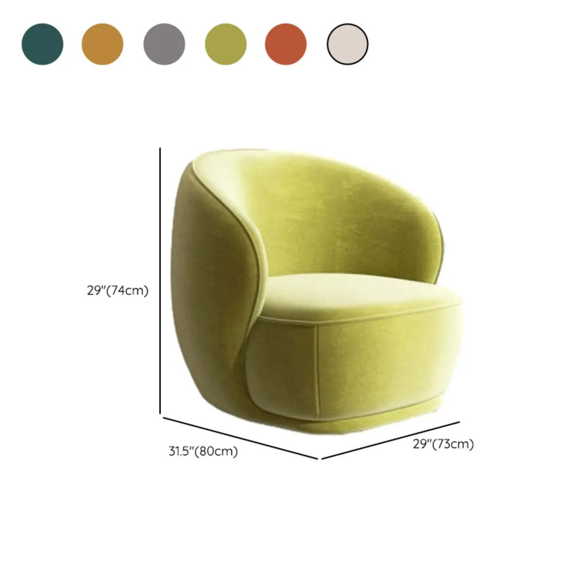 Beige Frosted Velvet Wood Frame Accent Chair