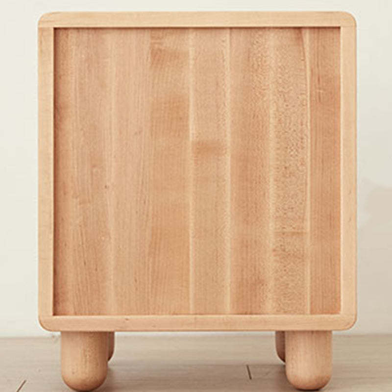 Nordic Maple Wood Knob 2-Drawer Nightstand
