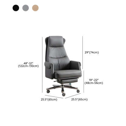 Modern Ergonomic Leather Office Chair with Wheels — 8 Piece Set / Black / Faux Leather